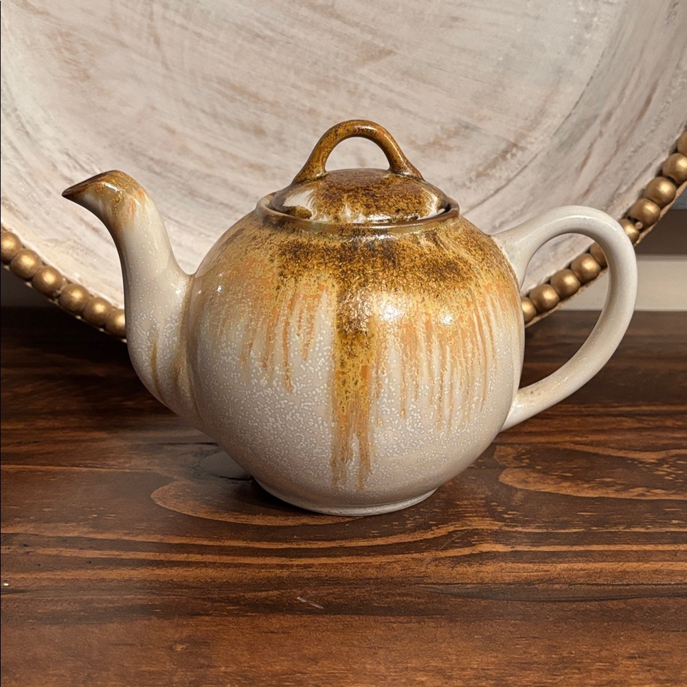 Vintage Douglas Ferguson Pigeon Forge Pottery Rustic Tea Set Brown & Cream - Picture 2 of 12